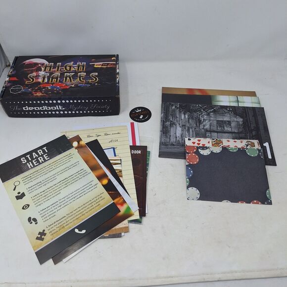 Deadbolt Mystery Society High Stakes Murder Mystery Puzzle Game Boxed Set - Picture 7 of 9